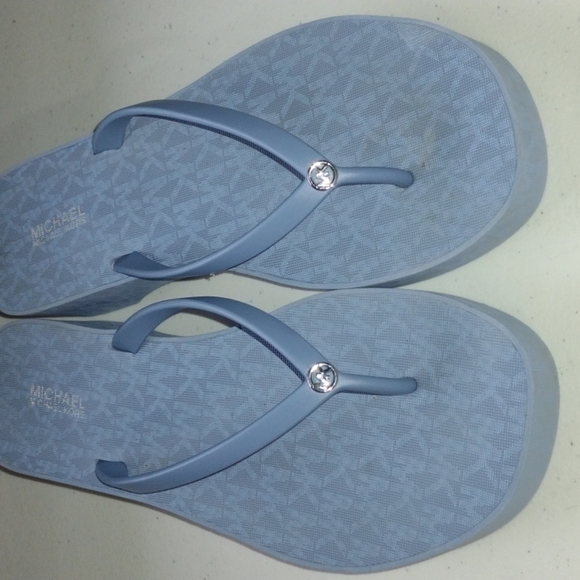 Michael by Michael kors blue flip flop sandal chunky size 8 - Picture 1 of 10